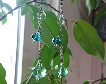 Earrings green - glass beads