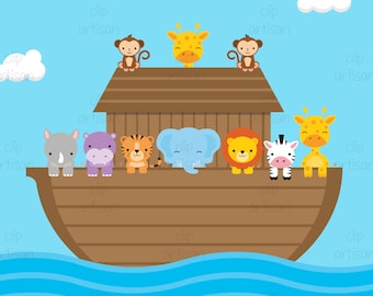 Noah's Ark Clipart / Ark Clip Art / Animal Clipart / Religious Clipart / Ark Animals Clipart