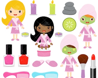 Spa Girls Clipart / Spa Party Clip Art /