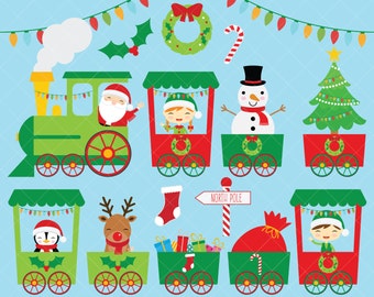 Christmas Train Clipart / Santa Polar Express Clip Art