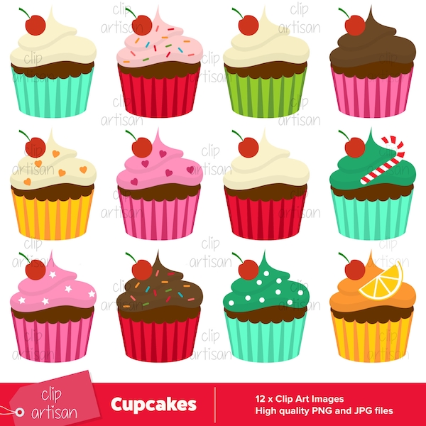 Cupcake Clipart / Cup Cake Clipart / Cupcakes Clipart / Cute Cupcake Clip Art