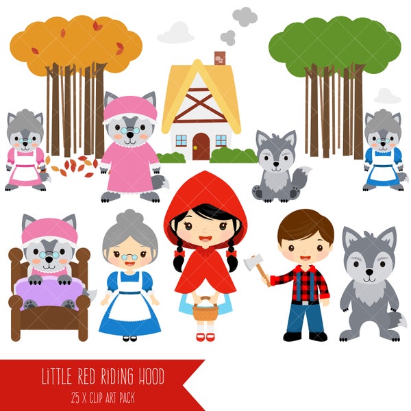 Little Red Riding Hood Clipart / bajki Clip Art