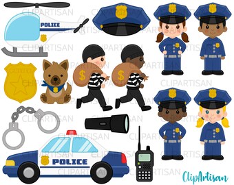 Cops Robbers Clipart Etsy