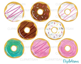 Aquarelle Donuts Clipart, Doughnuts Clip Art