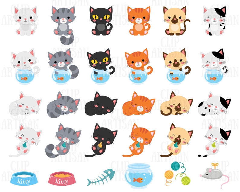 Cat Clipart Kitten Clip Art Pets Clipart image 2