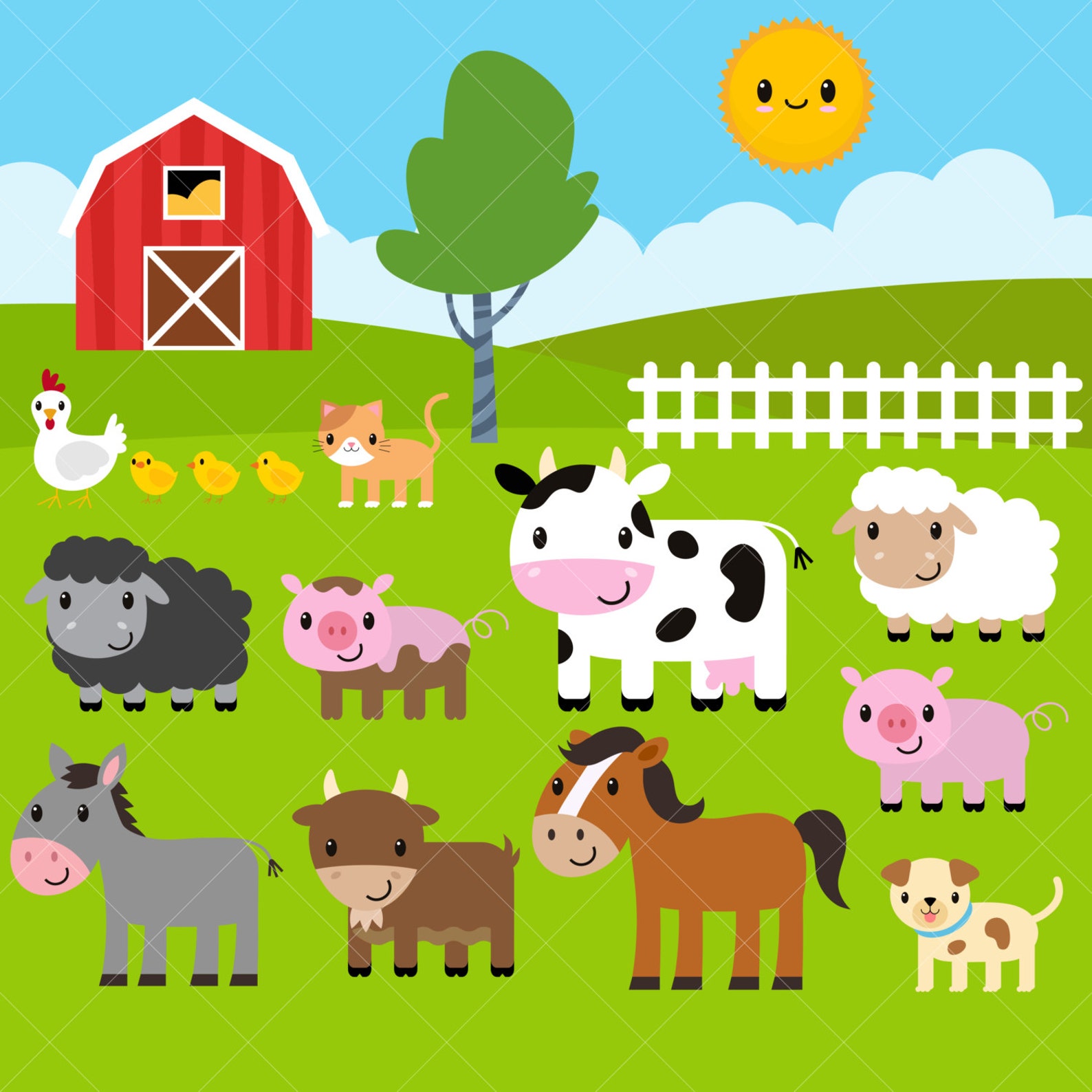 Clipart de animales de la granja / Farm Clip Art / corral animales ...