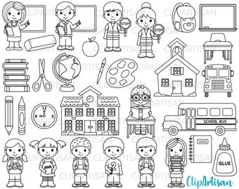 Zurück zur Schule Clipart, digitale Stempel, ersten Tag der Schule, PNG, SVG
