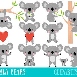 Koala Clipart | Koalas Clip Art | Cute Koala Bears Printable