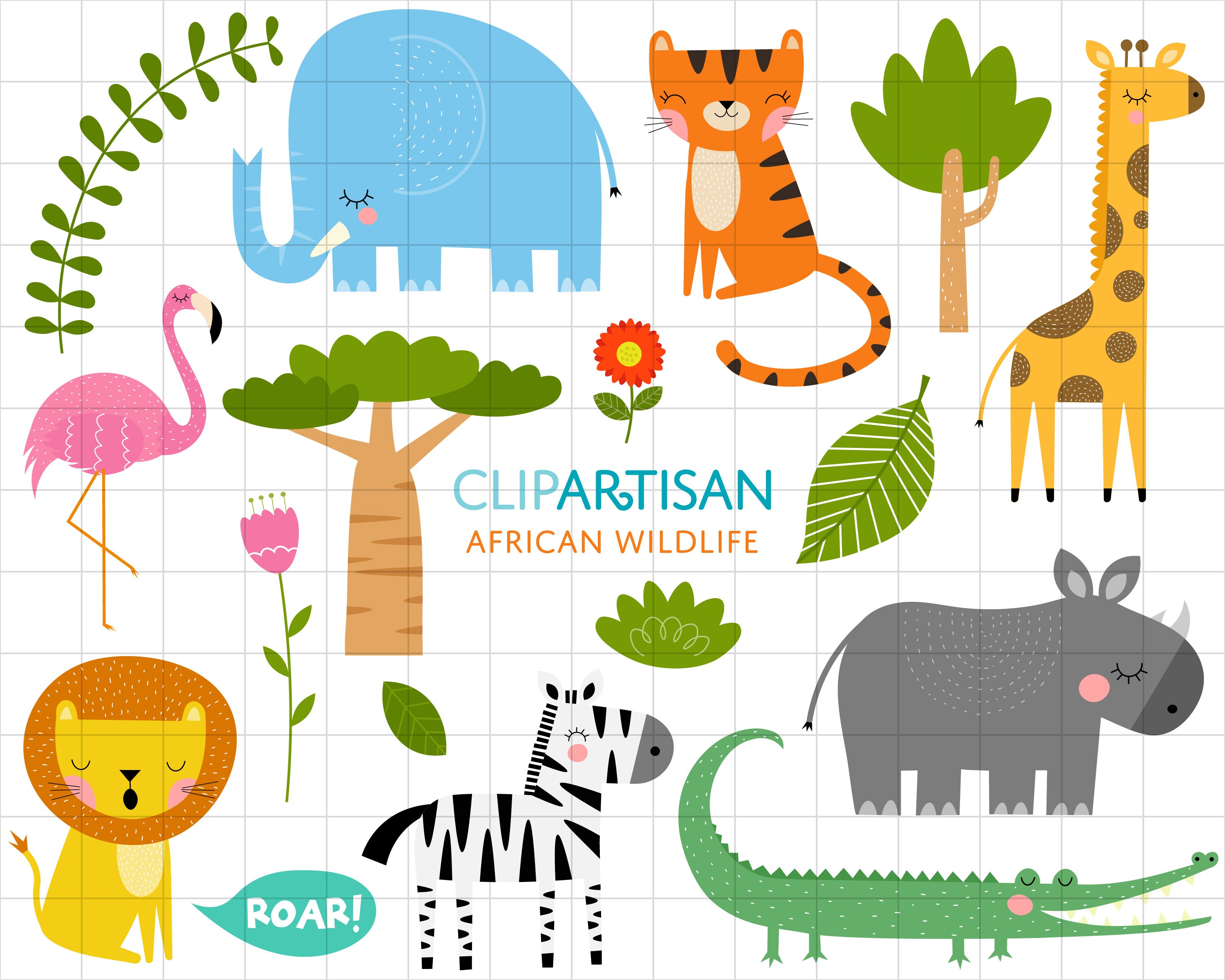 African Animals Clipart Safari Animals Wildlife Clip Art - Etsy African Animals Clipart Safari Animals Wildlife Clip Art - Etsy
