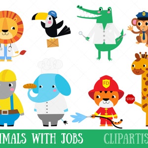 Community Helpers Clipart | Animals with Jobs