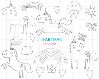 Unicorn Clipart | Unicorns Digital Stamp | PNG | EPS