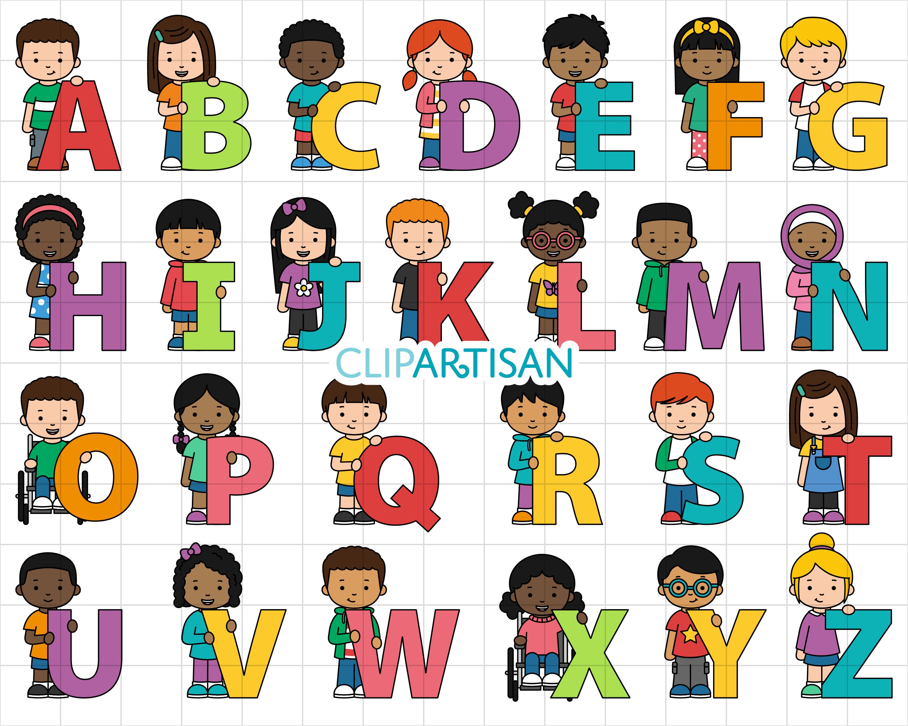 Abc Clipart Body Letters