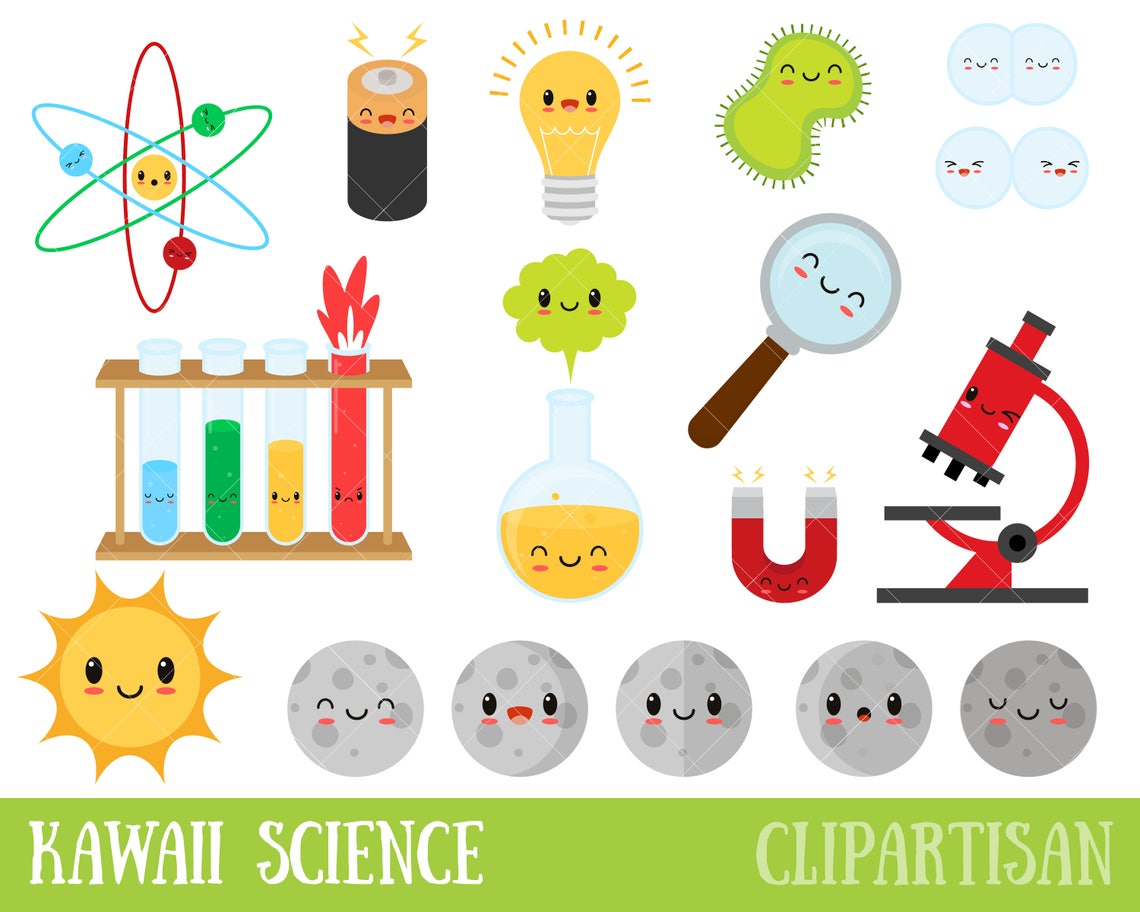 Kawaii Science Clipart Lab Clip Art Scientist Chemistry | Etsy Ireland