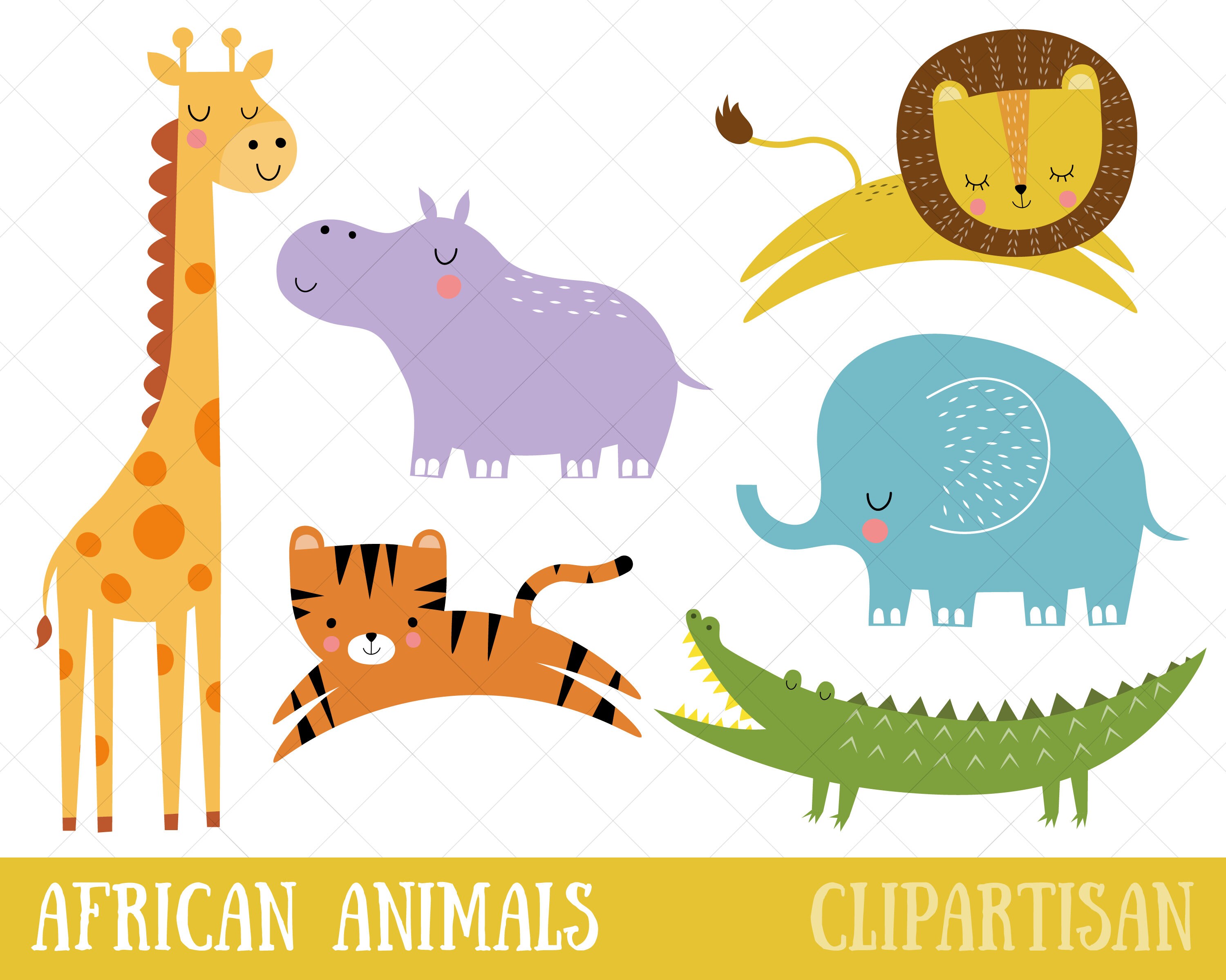 African Animals Clipart Safari Clip Art Jungle Animal - Etsy