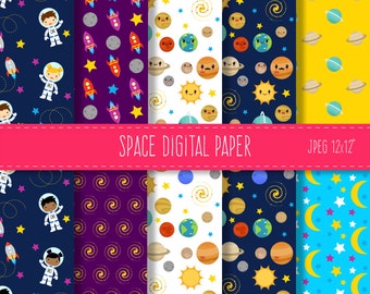 Space Digital Paper / Solar System Digital Papers / Space Planets Background