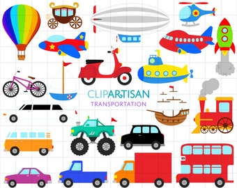 Transportation Clipart, Trains, Planes and Trucks Clipart