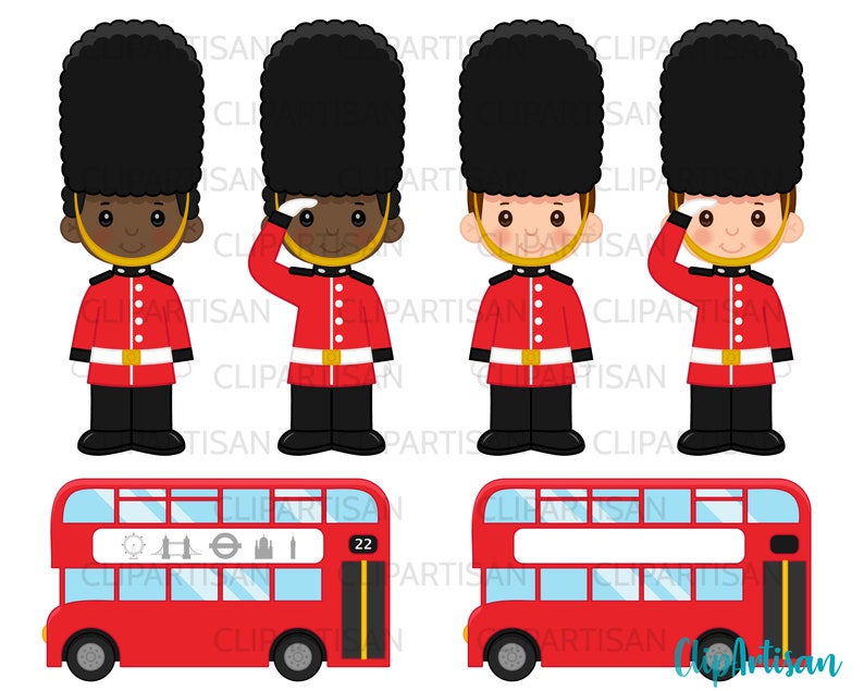 London Clipart, British Clip Art, England, Big Ben, Tower Bridge INSTANT DOWNLOAD 0012 image 2