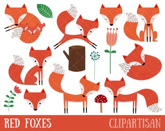 Fox Clipart Set | Red Foxes Clip Art