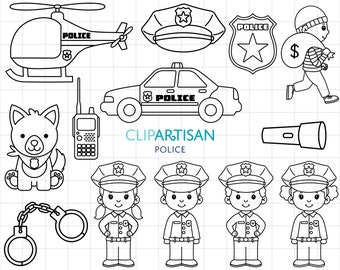 Cops Digital Stamps, Polizeibeamter Clipart, Polizeiauto, Junge Cop, Mädchen Cop, K9 Polizeihund, Community Helfer, SOFORT DOWNLOAD 0011