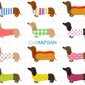 Dachshunds Clipart | Sausage Dogs Clip Art | Weiner Dogs Printables