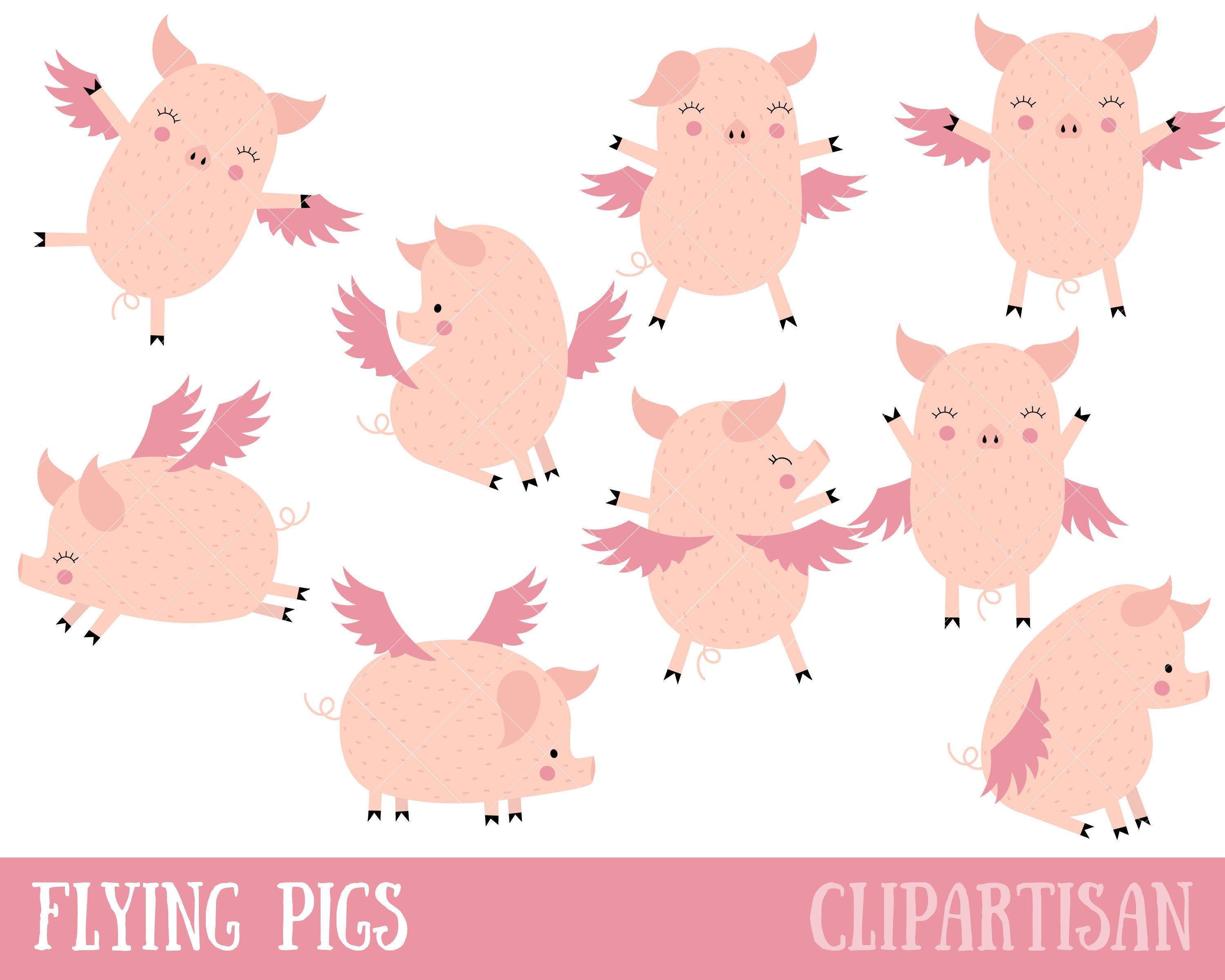 Flying Pigs Clipart - Etsy Flying Pigs Clipart - Etsy