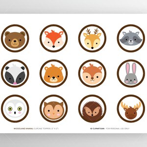 Woodland Animals Cupcake Toppers | Printable