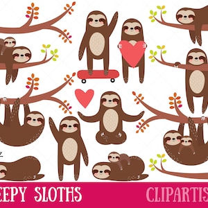 Sloth Clipart | Cute Sloth Clip Art