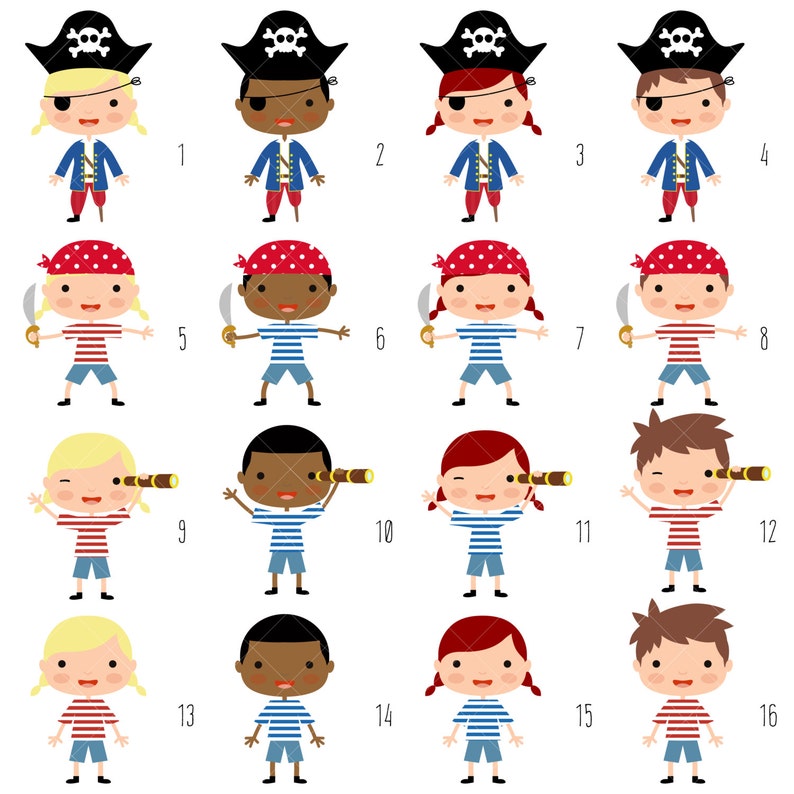 Little Pirates Clipart - Etsy UK