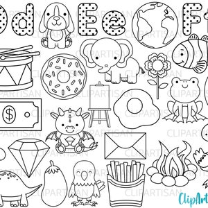 Caratteri digitali alfabetici, ClipArt ABC, DEF, Lettere alfabetiche, Ritorno alla grafica della scuola, SVG, 0001