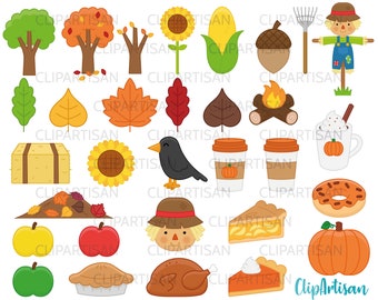 Fall Autumn Clip Art Pumpkin Spice Harvest Autumn Leaves Instant Download PNG Instant Download 0014