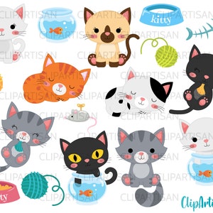 Cat Clipart | Kitten Clip Art | Pets Clipart