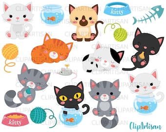 Cat Clipart | Kitten Clip Art | Pets Clipart