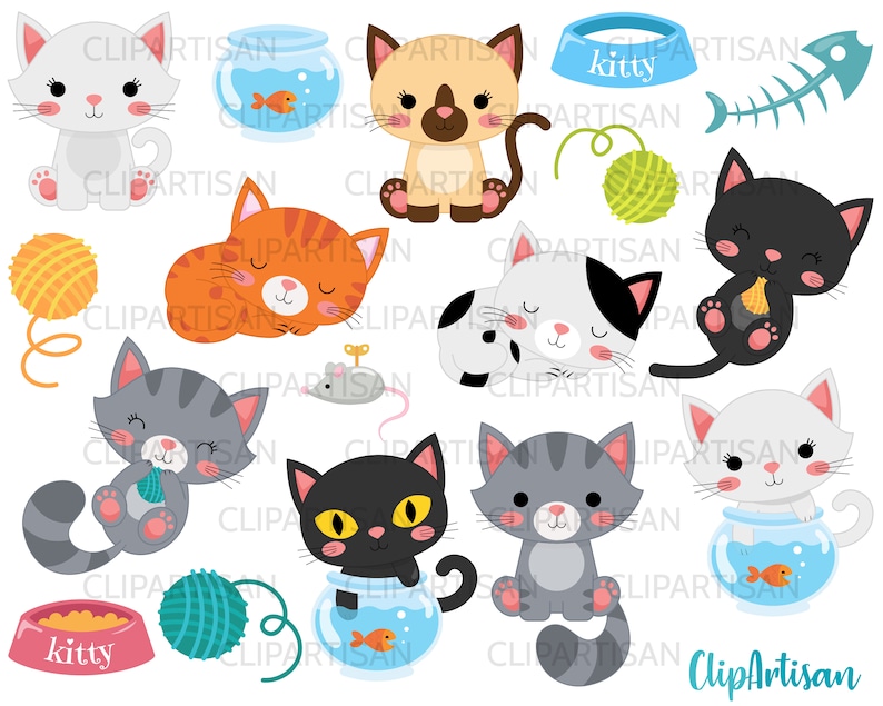 Cat Clipart Kitten Clip Art Pets Clipart image 1