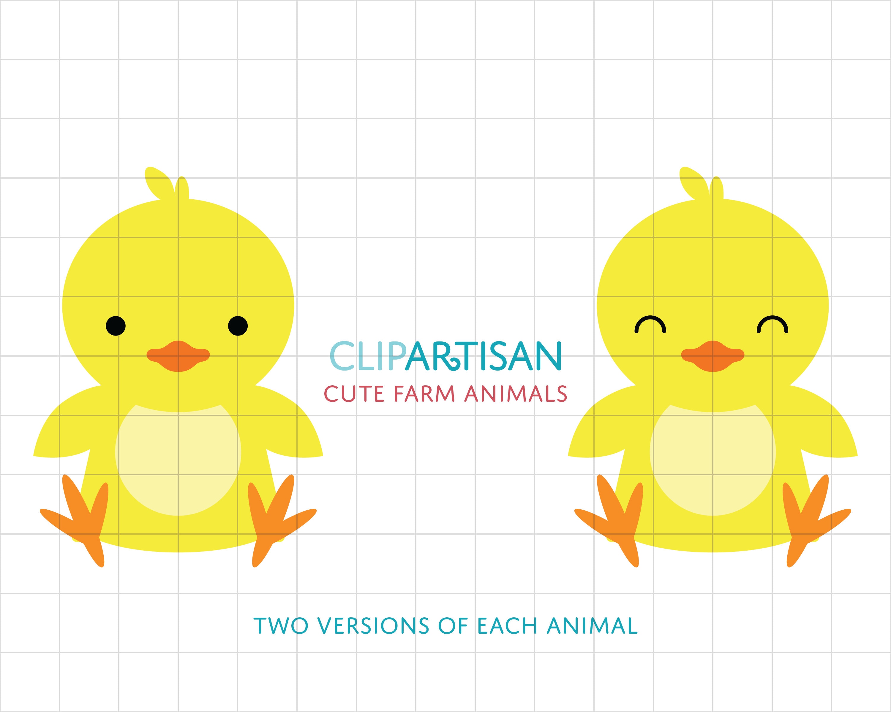 Farm Baby Animals Clipart / Cute Animal Clipart / Barnyard Animals ...