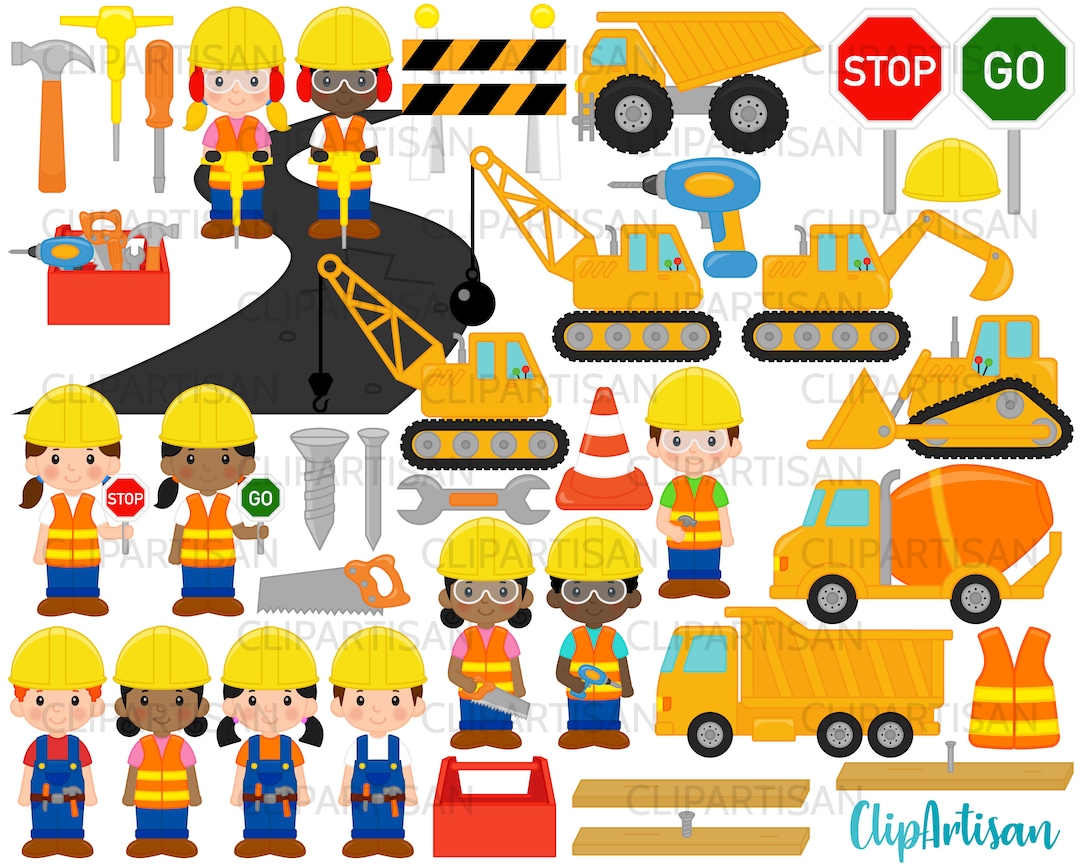 Construction Kids Clipart, Construction Boys, Construction Girls ...