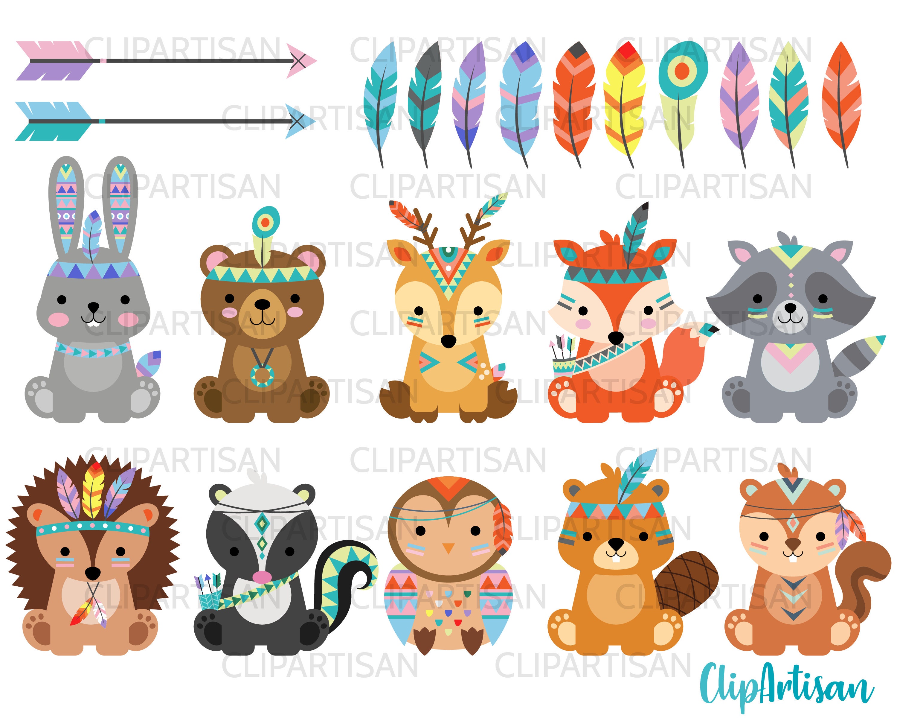 Tribal Animals Clipart Cute Woodland Animals Clip Art PNG - Etsy UK Tribal Animals Clipart Cute Woodland Animals Clip Art PNG - Etsy UK