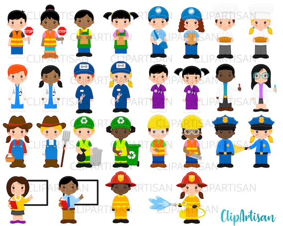 Download Community Helpers Clipart Bundle Job Clip Art Profession Etsy