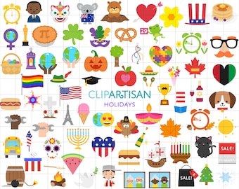 Holidays and Seasons Clipart Set, Festivals, Calendar Clip Art, Digital Stickers, PNG SVG Instant Download 0062