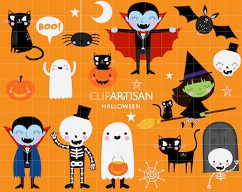 Halloween Clipart | Trick or Treat Clip Art | Spooky Ghost Graphics