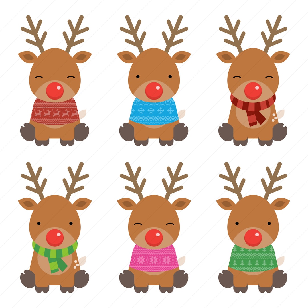 Reindeer Clipart / Christmas Clipart / Christmas Reindeer Clipart Etsy