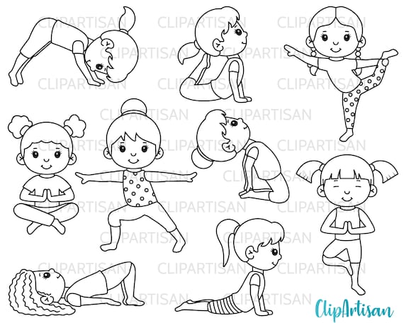 yoga clip art black and white