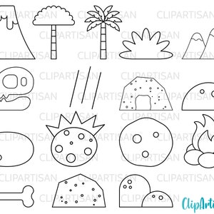 Dinosaur Background Scenes Clip Art, Dinosaur Busy Book Printout, Prehistoric Animal Coloring Book Printable, PNG, Instant Download, 0040 image 2
