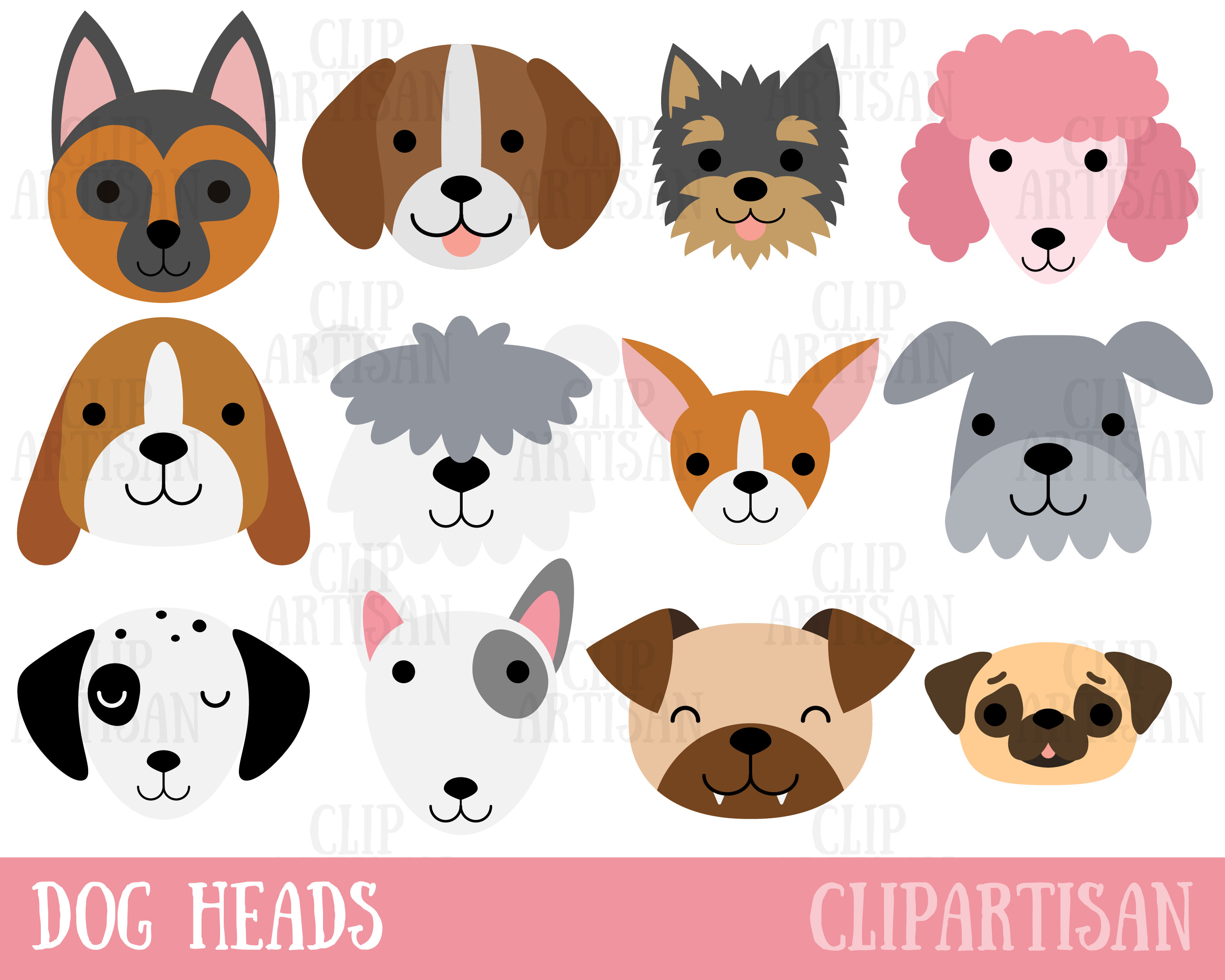 Dog Head Clipart, Dog Mask Printable - Etsy