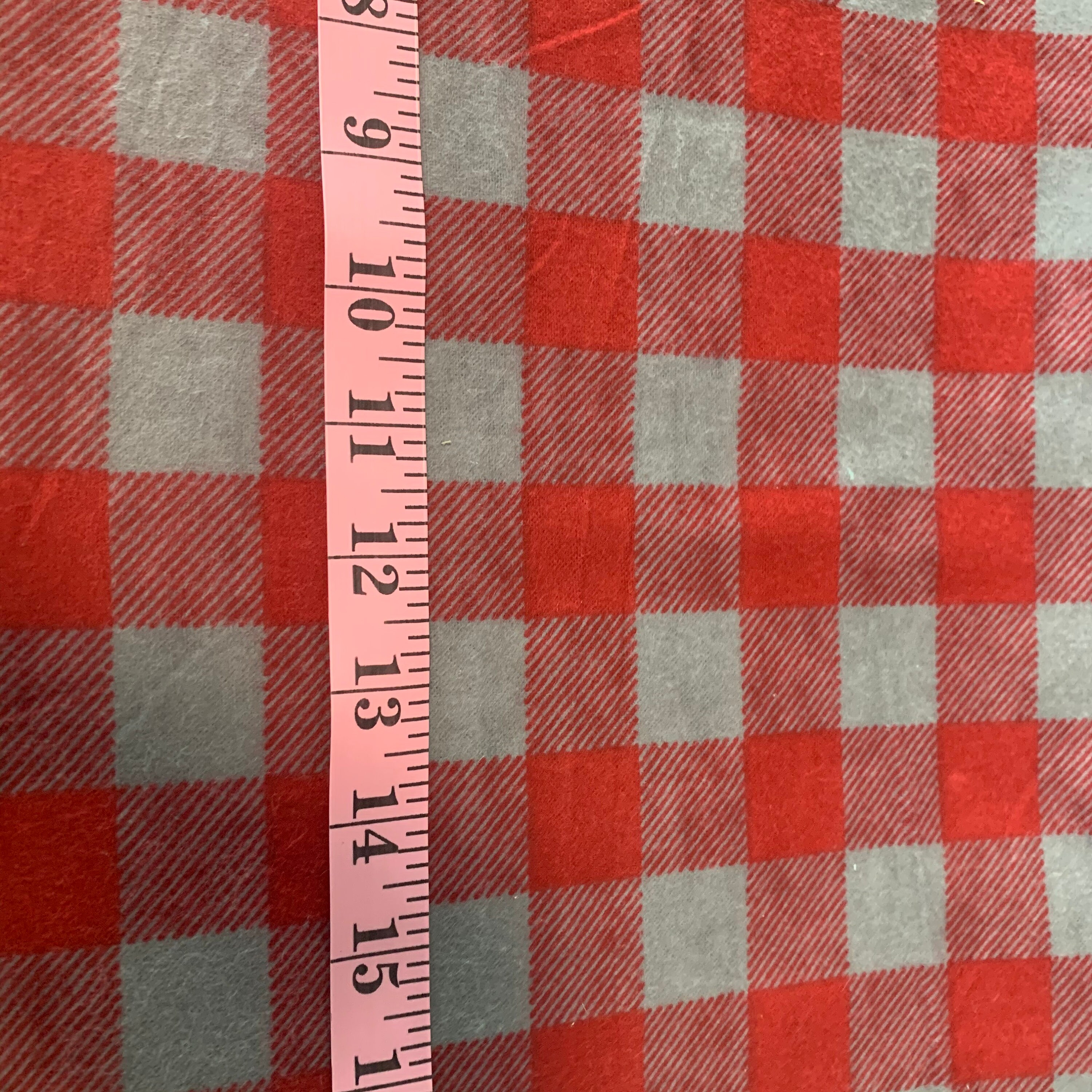 Red and Grey Flannel by the HALF YARD 