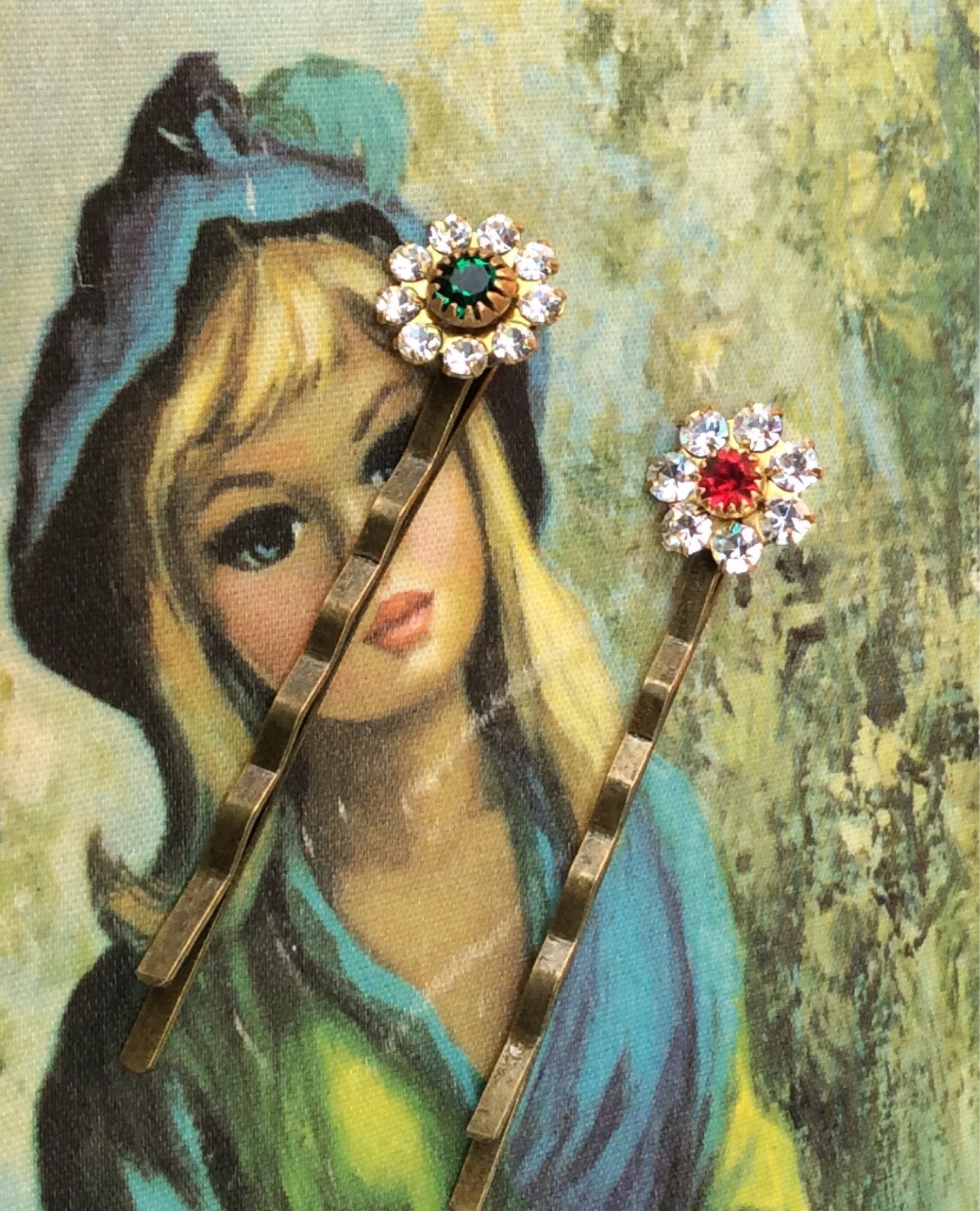 Christmas HairpinsArt Deco Hairpins,Vintage HairpinsRetro Bobbypin