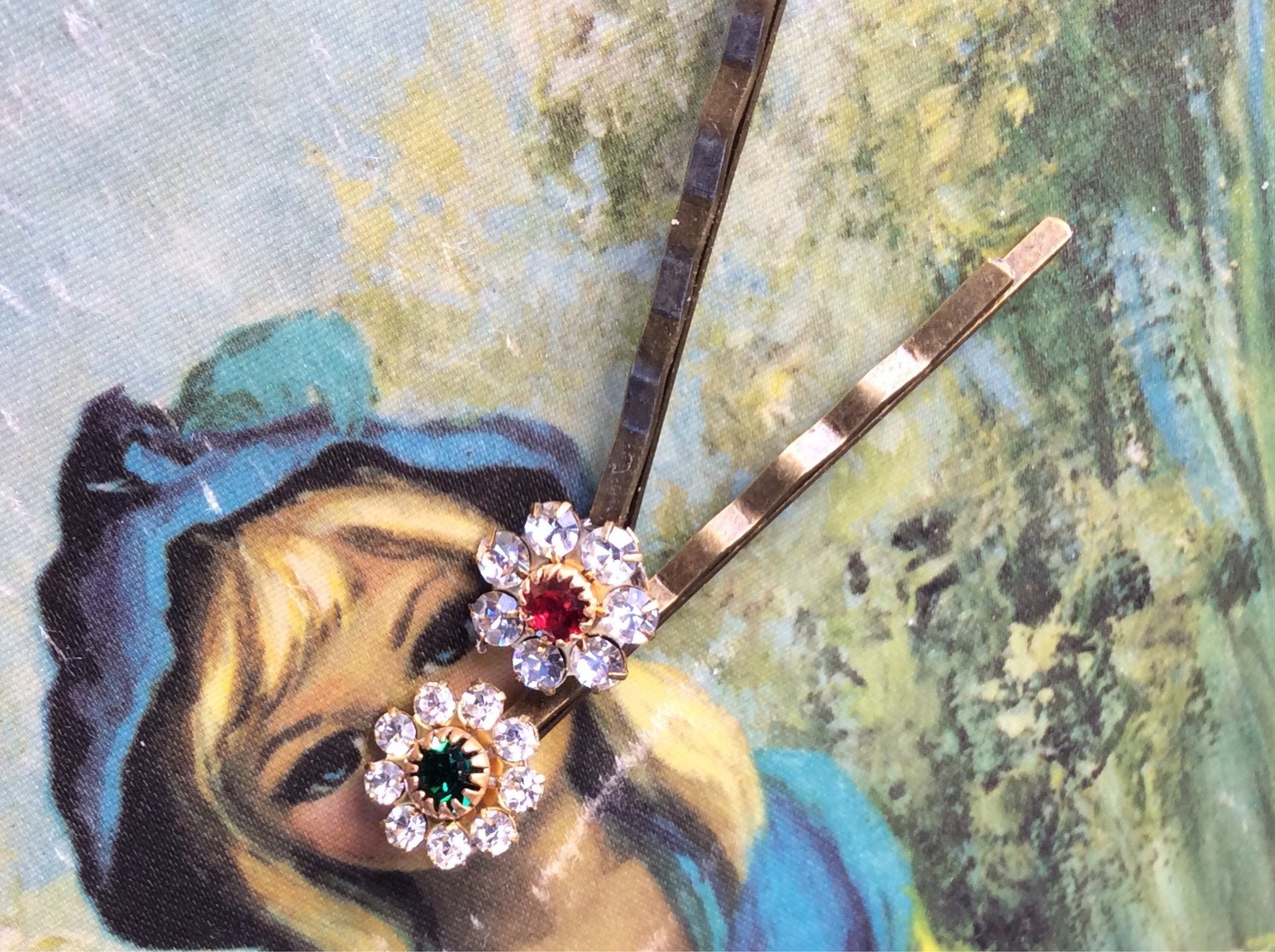 Christmas HairpinsArt Deco Hairpins,Vintage HairpinsRetro Bobbypin