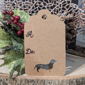 Étiquettes cadeaux - Étiquettes Noël - Teckel - Étiquettes uniques - Fait à la main