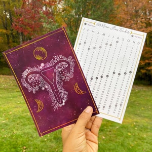 2024 Moon and Period Tracker. Moon journal. Paper period tracker. Period journal. image 3