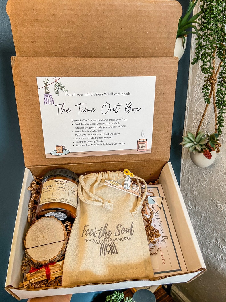 Self care gift box. Quarantine care package. Mindfulness