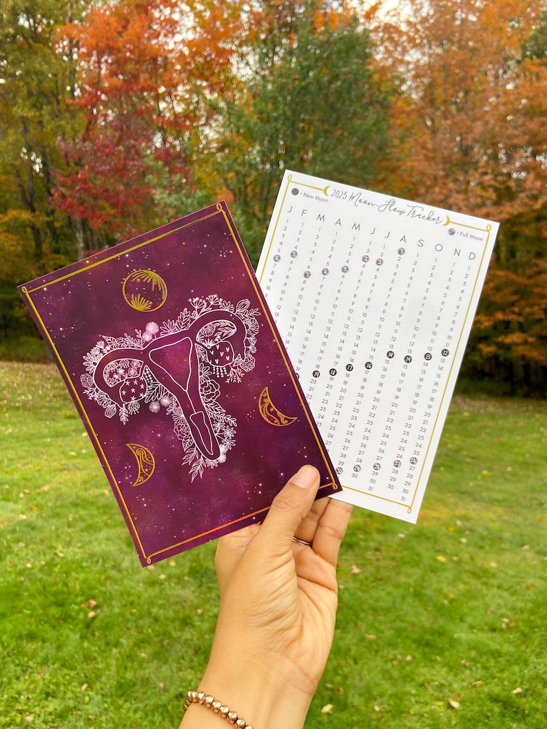 2024 Moon and Period Tracker. Moon journal. Paper period tracker. Period journal. image 3